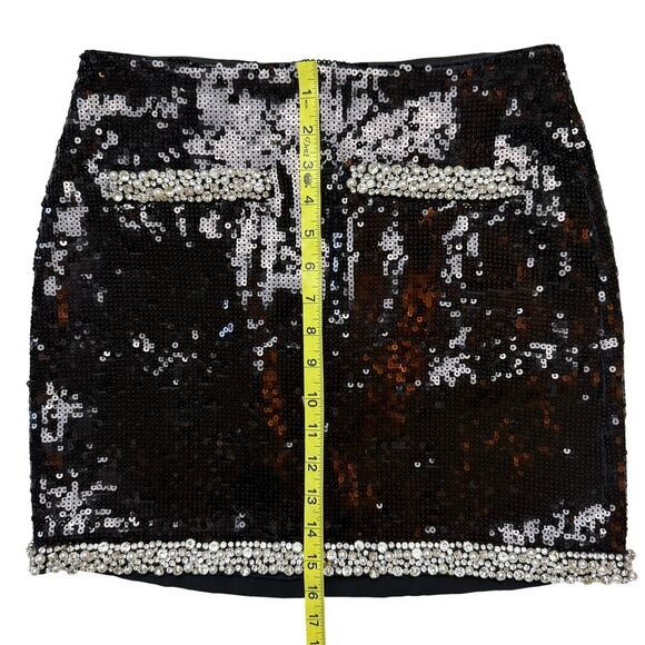 VERONICA BEARD Perry Sequin Skirt with Pearl Trim - Picture 9 of 12